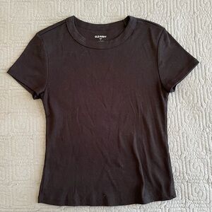 Old Navy Short Sleeve Ribbed Tee - Black